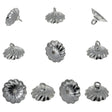 10 Silver Tone Metal Ornament Caps - Ball or Egg Top Findings, End Caps 0.38 Inches (10mm) in Silver color