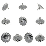 10 Silver Tone Metal Ornament Caps - Ball or Egg Top Findings, End Caps 0.38 Inches (10mm) in Silver color