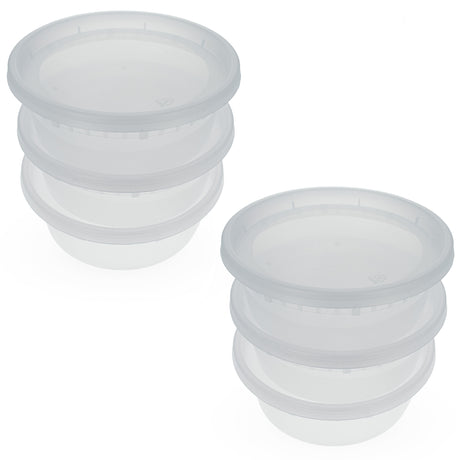 Plastic Set of 6 Lock It Tight Clear Plastic Stackable Containers 8 Oz in Clear color Round