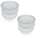 Set of 6 Lock It Tight Clear Plastic Stackable Containers 8 Oz in Clear color Round
