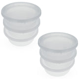 Set of 6 Lock It Tight Clear Plastic Stackable Containers 8 Oz in Clear color Round