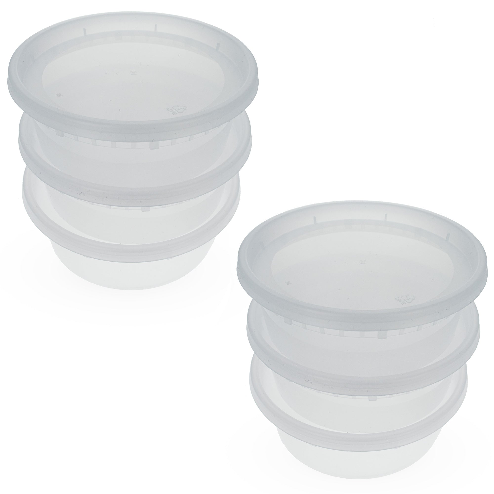 Set of 6 Lock It Tight Clear Plastic Stackable Containers 8 Oz in Clear color Round