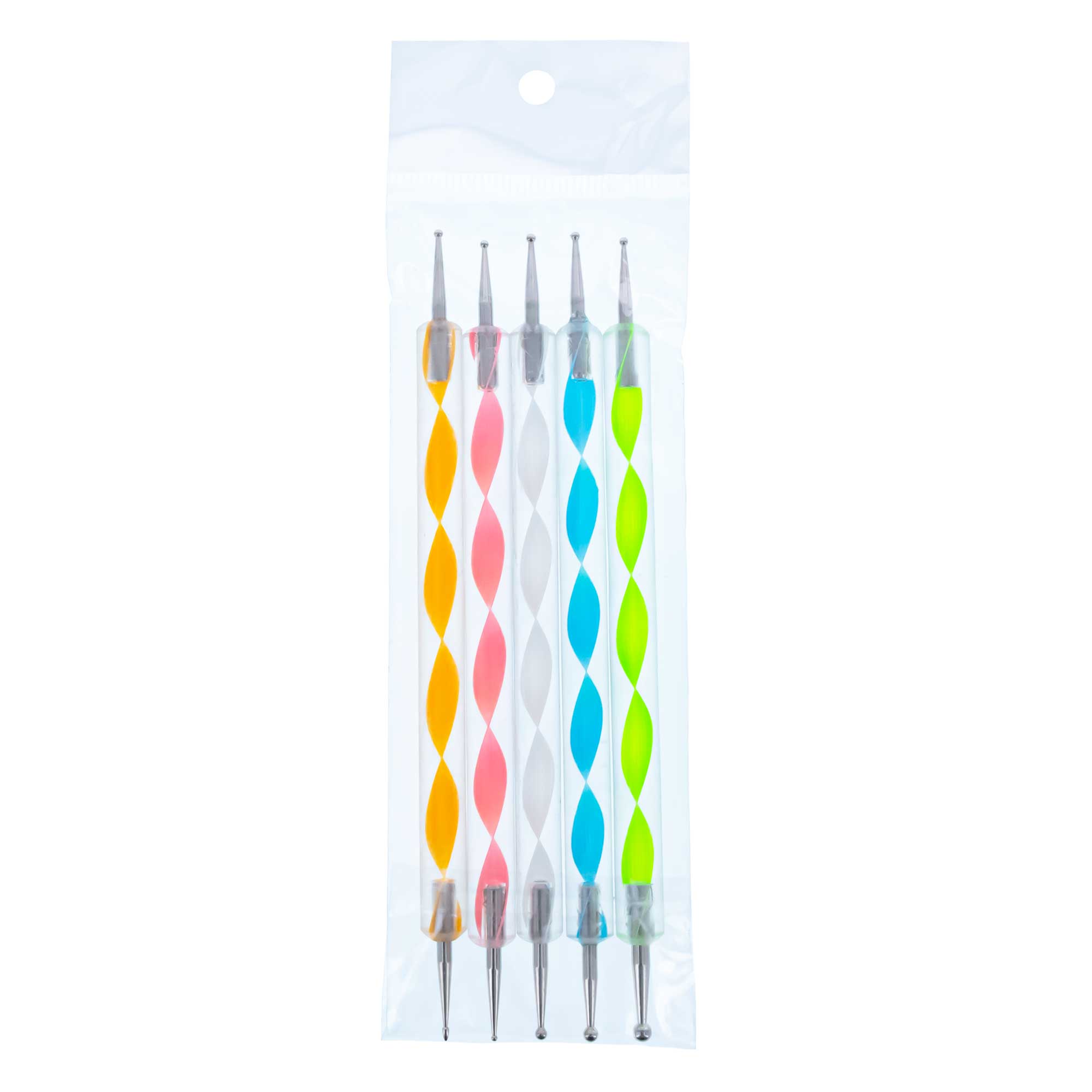 Set of 5 Double-Sided Drop Pull Tools for Easter Egg Decorating (Dotting & Pulling Pens)China , dimensions in inches: 0.31 x 5.15 x 1.7