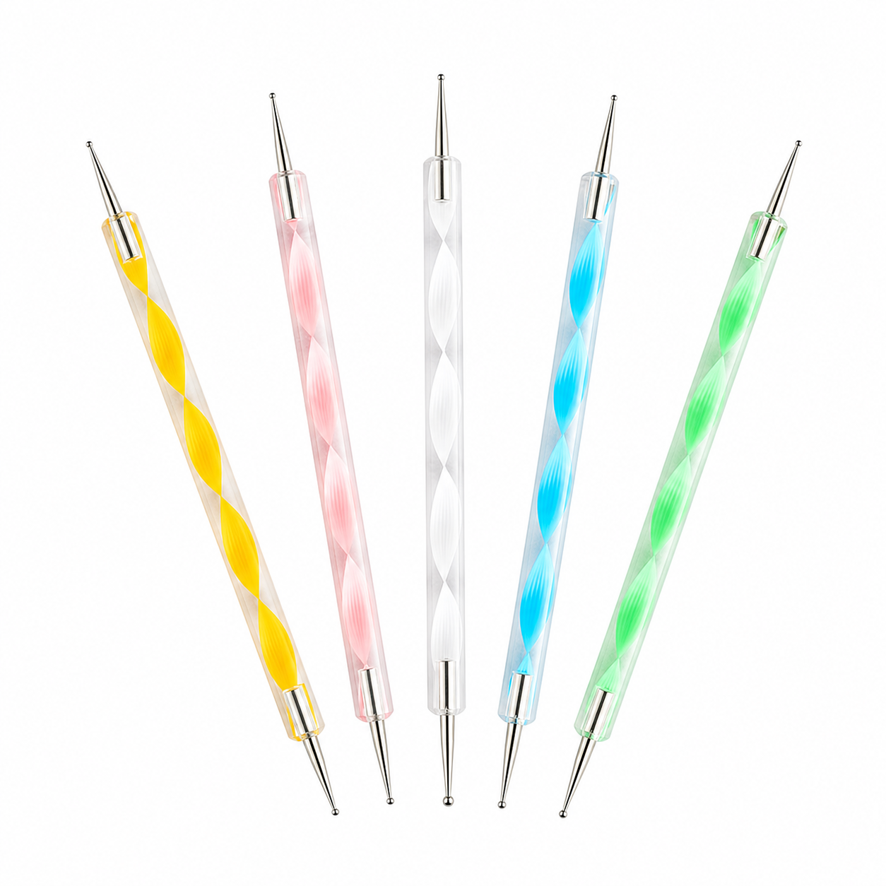 Set of 5 Double-Sided Drop Pull Tools for Easter Egg Decorating (Dotting & Pulling Pens) in Multi color