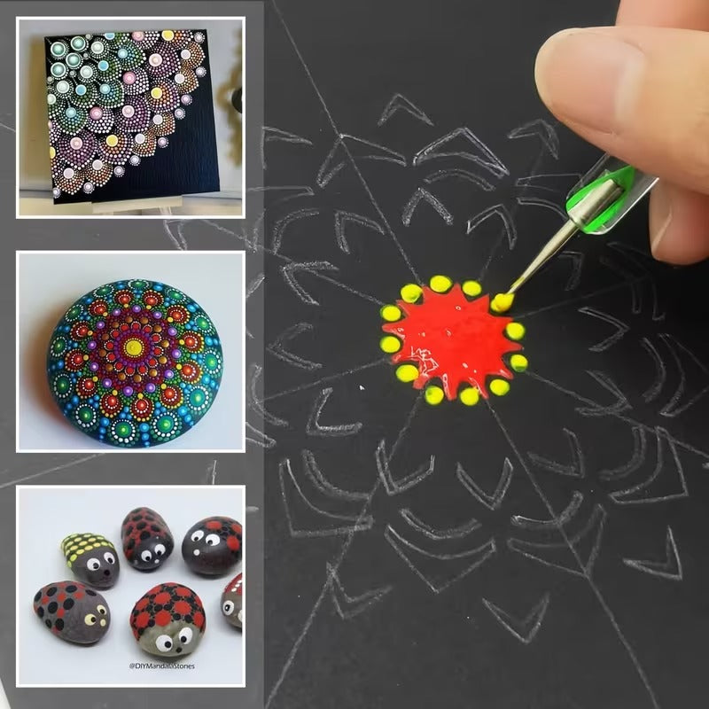 Set of 5 Double-Sided Drop Pull Tools for Easter Egg Decorating (Dotting & Pulling Pens)