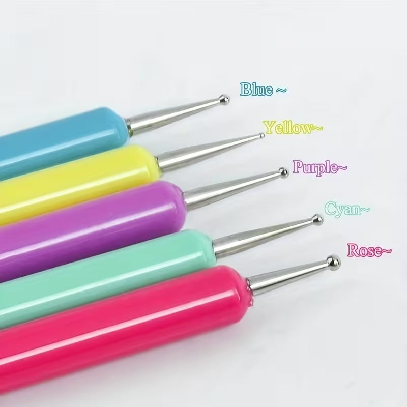 Set of 5 Double Sided Bright Plastic Handles Drop Pull Tools for Pysanky Easter Eggs Decorating