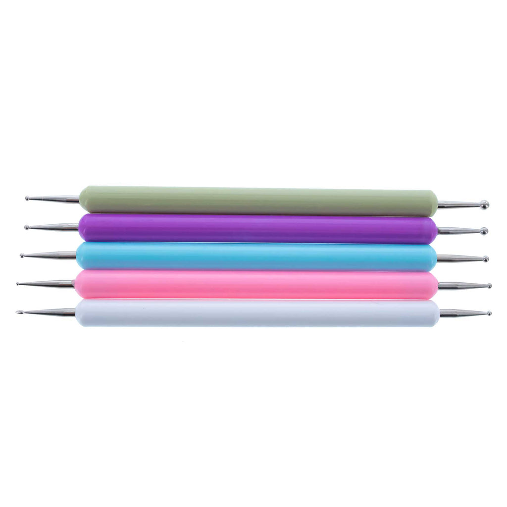 Set of 5 Double-Ended  Drop Pull Dotting Tools for Pysanky Egg Decorating in Multi color