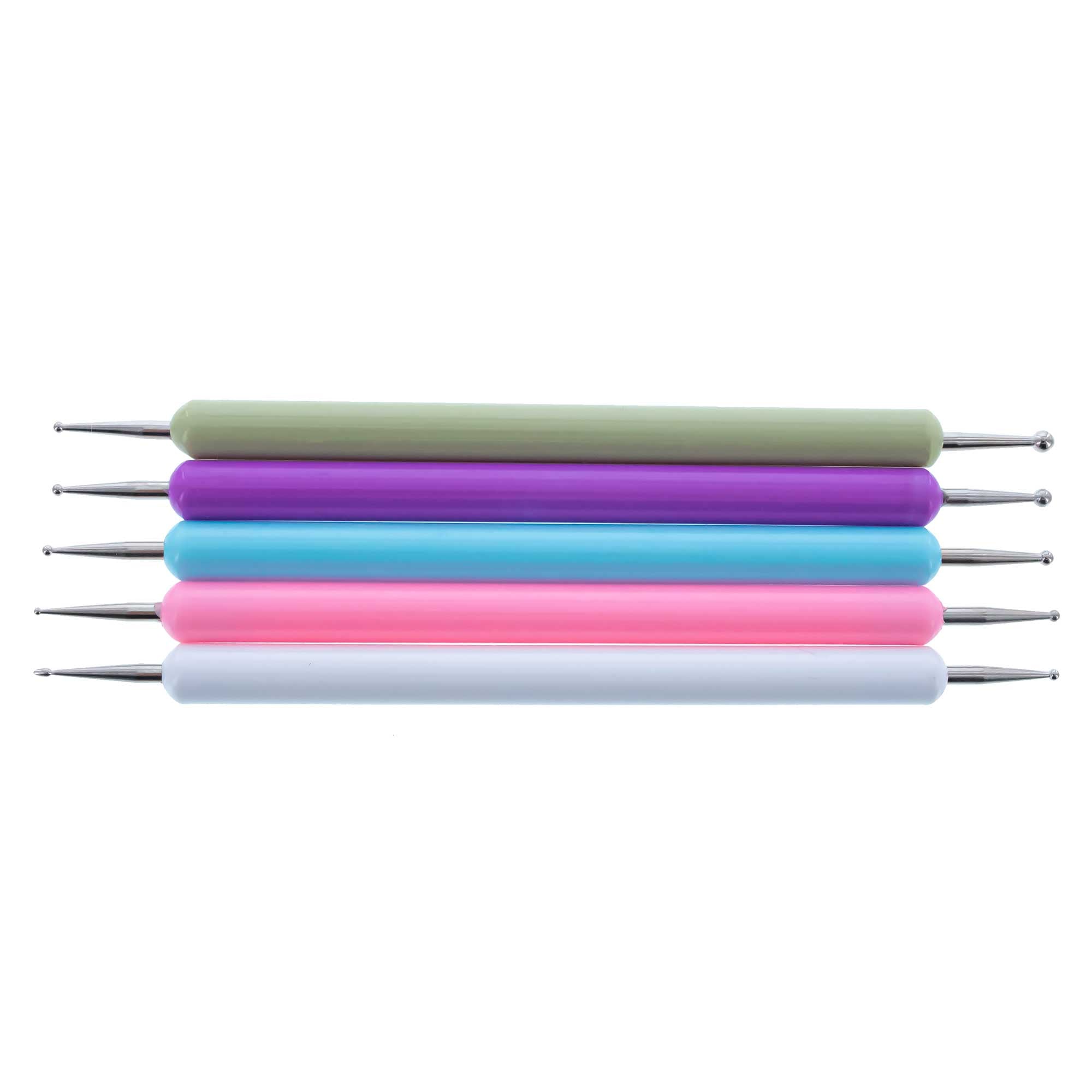 Set of 5 Double-Ended  Drop Pull Dotting Tools for Pysanky Egg Decorating in Multi color