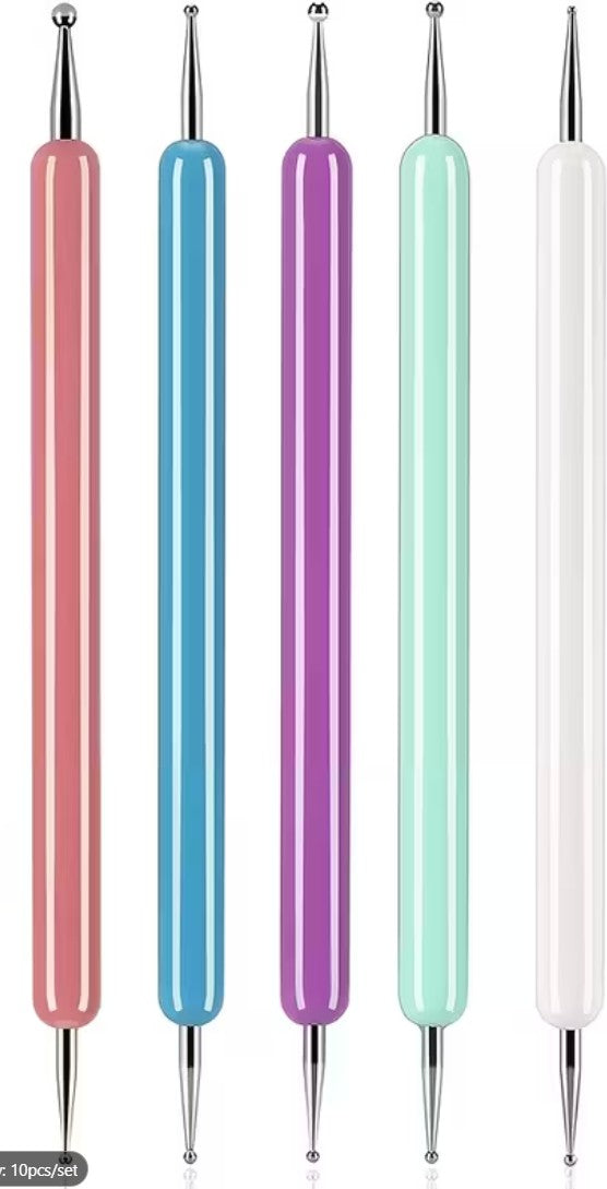Set of 5 Double-Ended  Drop Pull Dotting Tools for Pysanky Egg DecoratingChina , dimensions in inches: 0.31 x 5.15 x 1.7