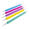 Set of 5 Double Sided Bright Plastic Handles Drop Pull Tools for Pysanky Easter Eggs Decorating in Multi color