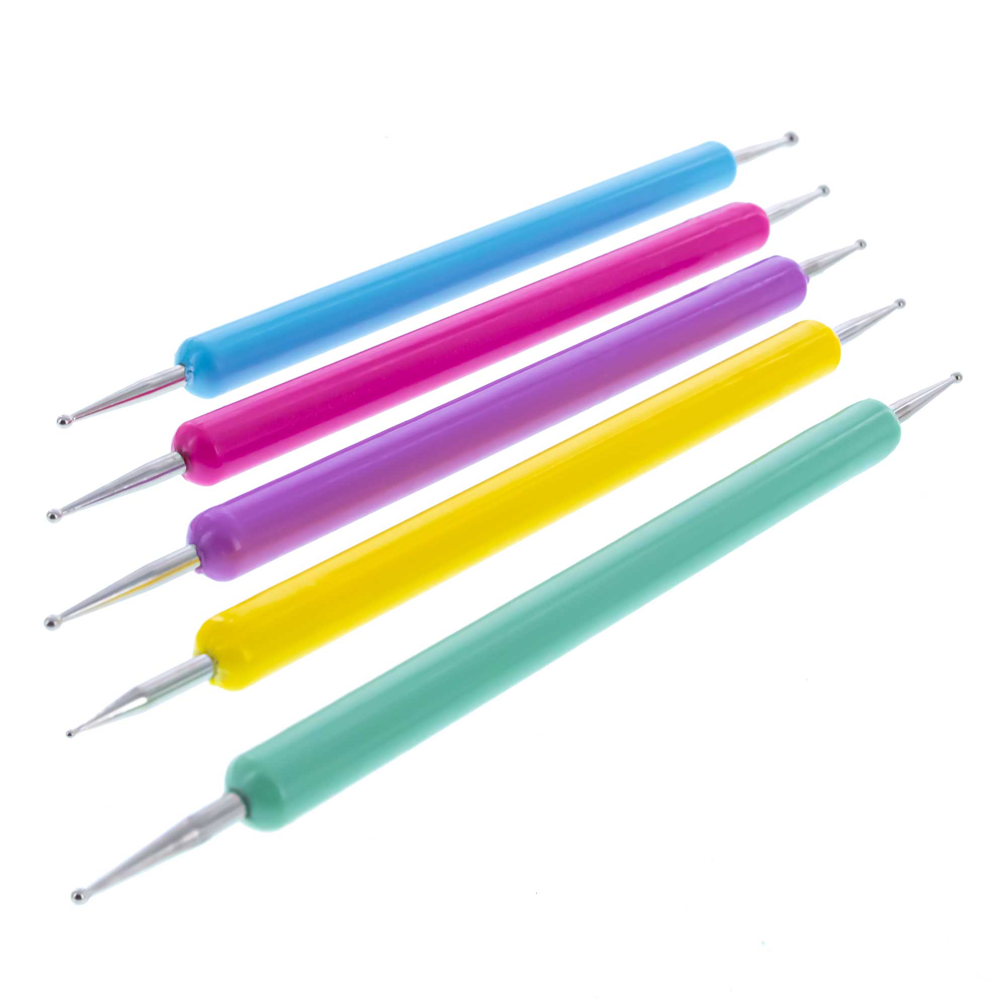 Set of 5 Double Sided Bright Plastic Handles Drop Pull Tools for Pysanky Easter Eggs Decorating in Multi color