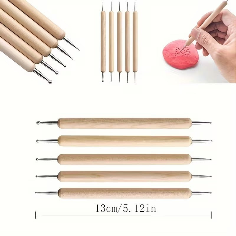 Set of 6 Double Wooden Handles Drop Pull Tools for Pysanky Easter Eggs DecoratingChina , dimensions in inches: 0.31 x 5.15 x 2