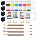 Pysanky Egg Decorating Kit 34 Pcs Ukrainian Easter Egg Craft Set with Dye Pens Beeswax Stands Wires Candles and Instructions in Multi color