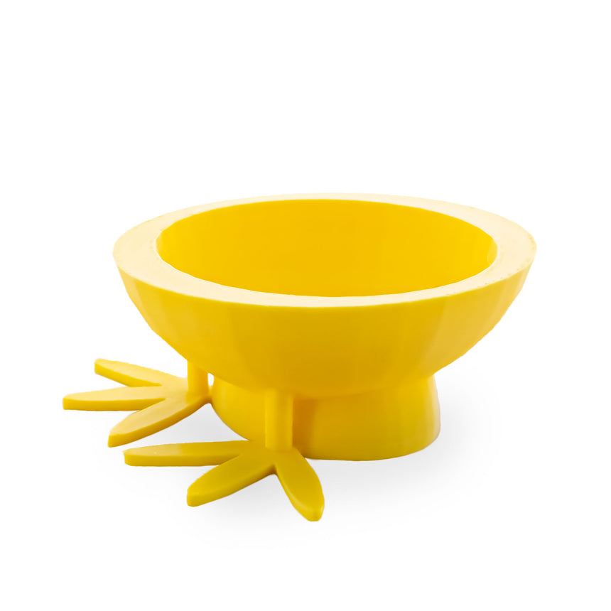 Chick Feet Yellow Plastic Egg Stand Holder DisplayUnited States , dimensions in inches: 0.88 x 2 x 2