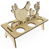 Wooden Multiple Egg Shelf Stand Holder Display in Beige color