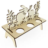 Bunnies Wooden Multiple Egg Shelf Stand Holder Display in Beige color