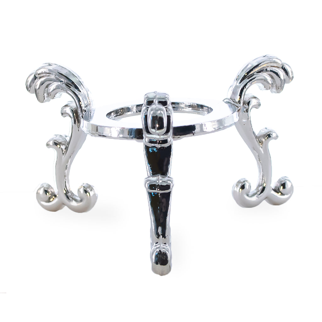Silver Tone Metal Egg Stand Holder Display in Silver color