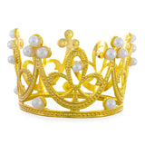 Large Crown Gold Tone Metal Emu and Ostrich Egg Stand Holder Display in Gold color