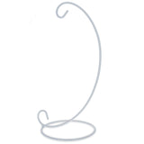 White Metal Round Base Ornament Stand Display Holder 9 Inches in White color,  shape