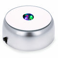 Battery Operated Round Egg Sphere Stand Holder Display Colorful LED in Silver color Round