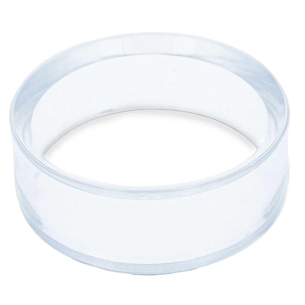 Medium Clear Round Plastic Egg Sphere Stand Holder Display 1.24 Inches Diameter in Clear color
