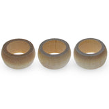3 Wooden Egg Stands Holders Displays 0.75 Inch Diameter in Beige color