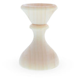 Tall Pedestal Unfinished Wooden Egg Stand Holder Display in Beige color