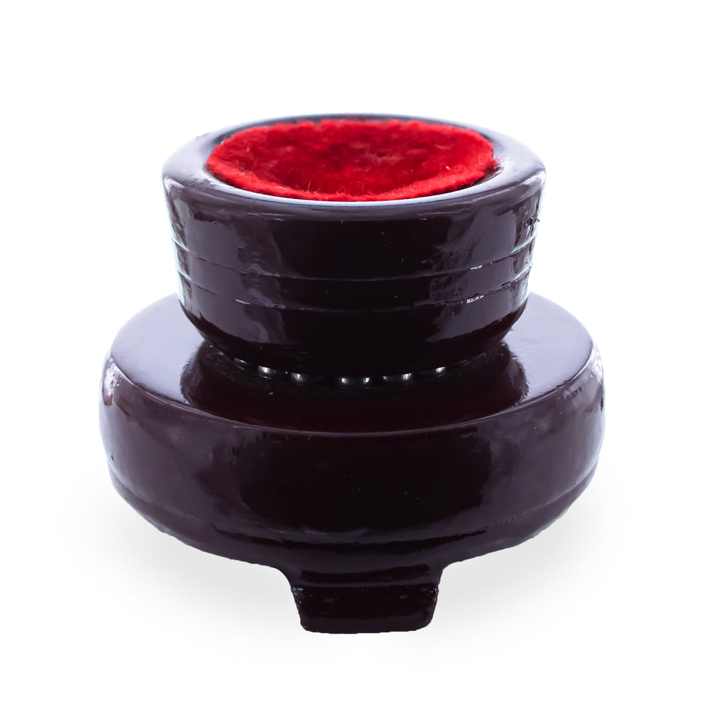 Mahogany Wooden Egg Stand with Velvet Liner Holder Display in Brown color