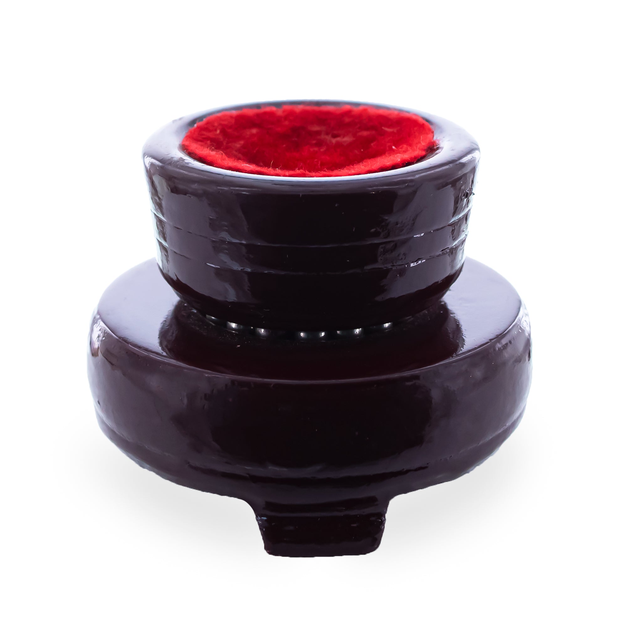 Mahogany Wooden Egg Stand with Velvet Liner Holder Display in Brown color