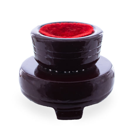 Mahogany Wooden Egg Stand with Velvet Liner Holder Display in  color