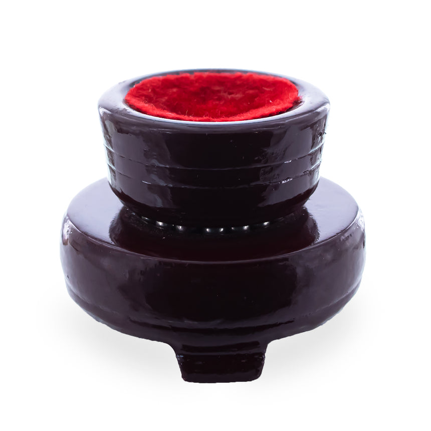 Mahogany Wooden Egg Stand with Velvet Liner Holder Display in Brown color