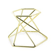 Hexagon Gold Tone Metal Chicken and Goose Egg Stand Holder Display in Gold color,  shape