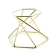 Hexagon Gold Tone Metal Chicken and Goose Egg Stand Holder Display in Gold color
