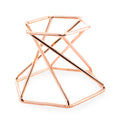Hexagon Rose Gold Tone Metal Chicken and Goose Egg Stand Holder Display in Gold color