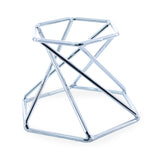 Metal Hexagon Silver Tone Metal Chicken and Goose Egg Stand Holder Display in Silver color