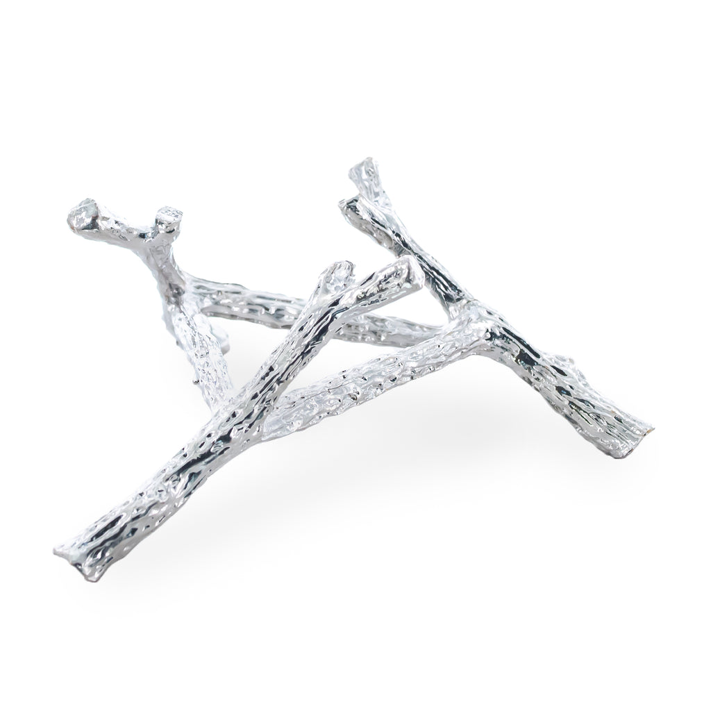 Golden Branch Design Egg Stand Holder Display in Silver color