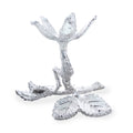 Silver Leaf and Branch Egg Stand Holder Display in Silver color