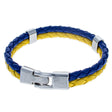 Support Ukraine Unisex Multilayer Leather Bracelet in Multi color, Round shape