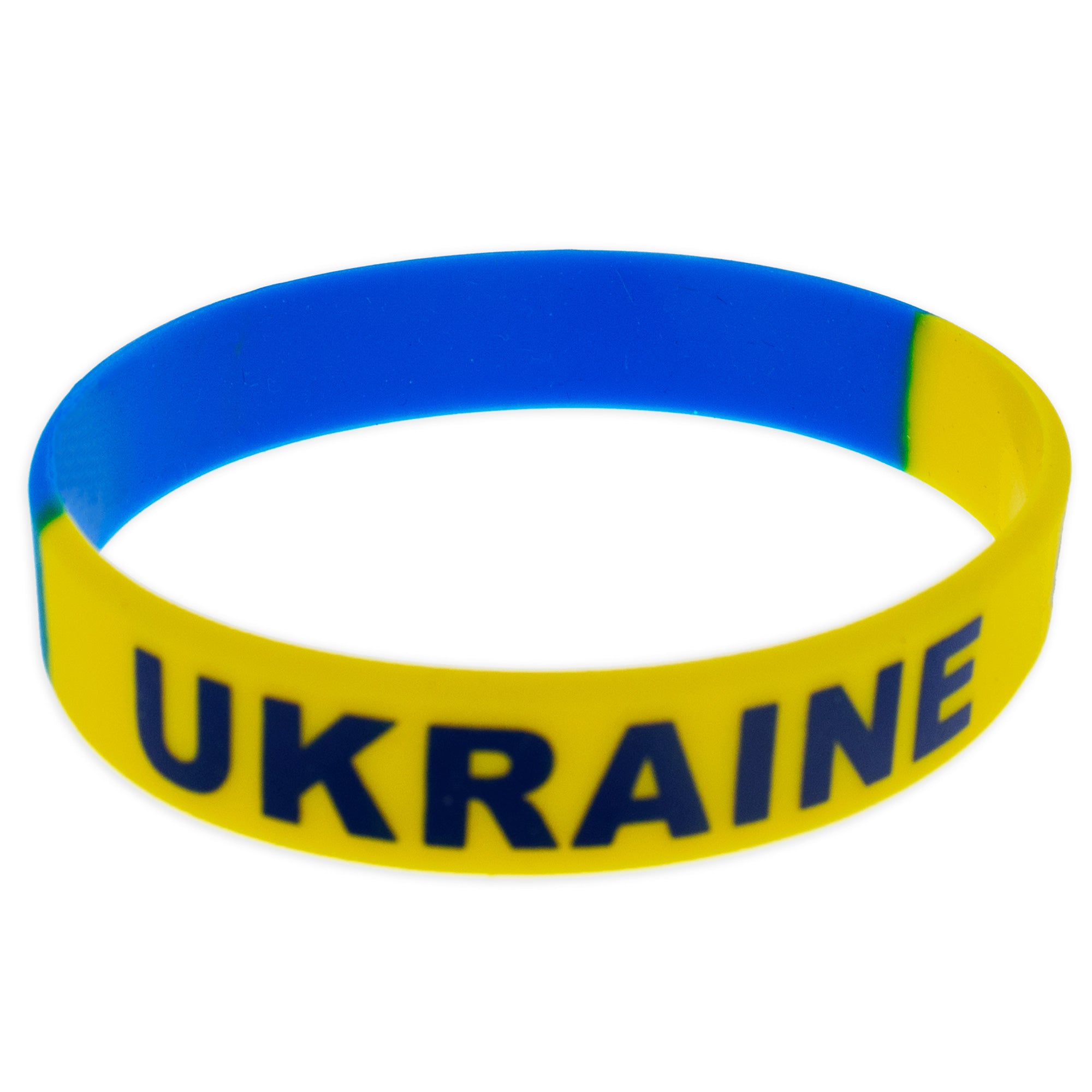 Support Ukraine Unisex Rubber Bracelet in Multi color Round