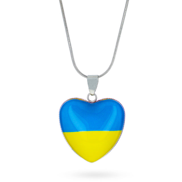 Ukraine Flag Heart Pendant Support Ukraine Necklace in Multi color, Heart shape