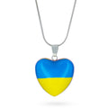 Ukraine Flag Heart Pendant Support Ukraine Necklace in Multi color Heart