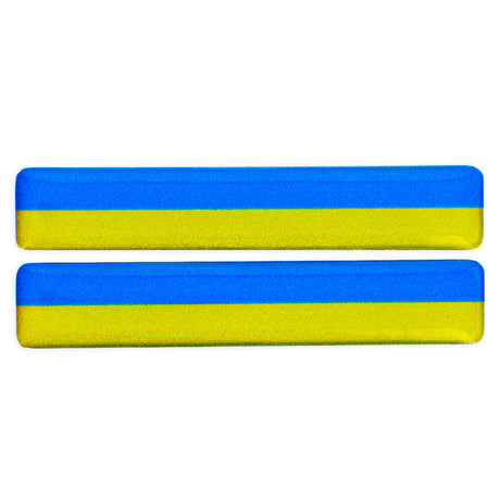 Plastic Set of 2 Reflective Ukrainian Flag Sticker Support Ukraine Car Decal in Multi color Rectangular