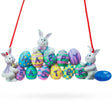 Happy Easter Decoration Easter Eggs Pendant in Green color,  shape