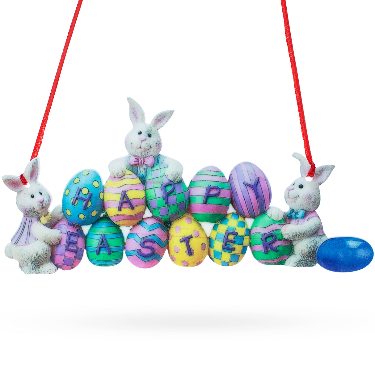 Happy Easter Decoration Easter Eggs Pendant in Green color,  shape