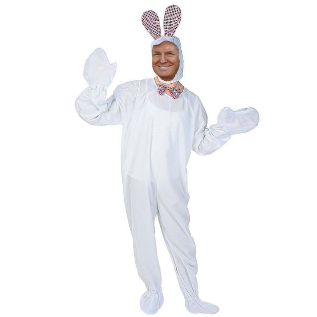Adult Tricot Easter Bunny Costume 66 Inches in White color,  shape