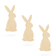 3 Bunnies Rabbits Unfinished Wooden Shapes Craft Cutouts DIY Unpainted 3D Plaques 4 Inches in Beige color,  shape