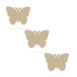 Wood 3 Butterflies Unfinished Wooden Shapes Craft Cutouts DIY Unpainted 3D Plaques 4 Inches in Beige color
