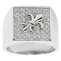 Fleur de Lis Sterling Silver Men's Ring (Size 10) in Silver color