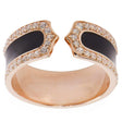 Black Stripe 14 Karat Gold Plated Sterling Silver Men's Ring (Size 10) in Gold color
