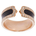 Black Stripe 14 Karat Gold Plated Sterling Silver Men's Ring (Size 10) in Gold color